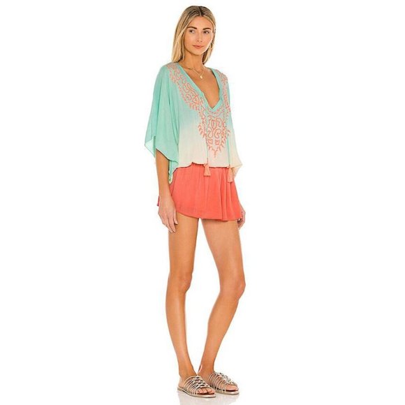 Tiare Hawaii Margarita Mini Dress Tosca & Coral Gradasi S/M - Picture 2 of 11